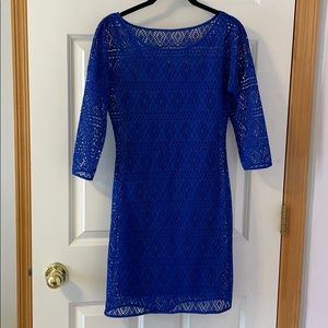 Royal blue cutout dress